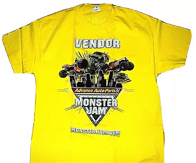 MONSTER TRUCKS JAM NEW Authentic Yellow Vendor Staff T Shirt Size XL • $19.88