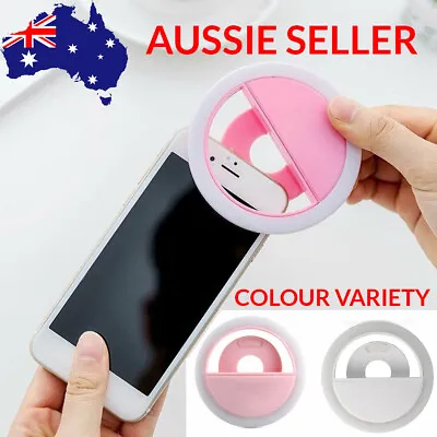$6.99 • Buy Clip On 3 Selfie Round Ring LED Modes Camera Flash Fill Light Cell Phone USB AU