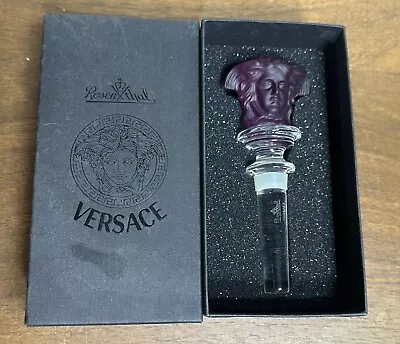 Vintage Rosenthal Versace Medusa Purple Frosted Crystal Wine Bottle Stopper • $90