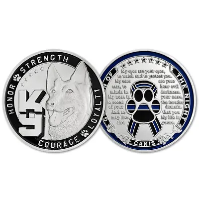 K9 Challenge Coin Canis Prayer Medallion Law Enforcement Guardian Collectible • $10.40