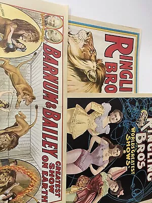 $39.50 • Buy * 3 * Vintage Ringling Bros Barnum And Bailey Circus Poster