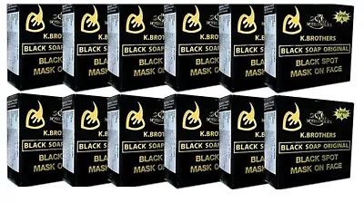 Pack Of 12 Bars K.Brothers USA Black Soap Beauty Care Face100% Original 1 Dozen • $34.08