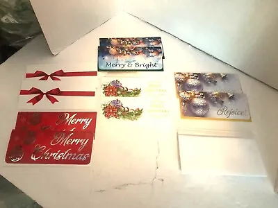 Lot Of 10 Christmas Money Cards  Merry Christmas   Merry & Bright  W/Envelopes + • $10