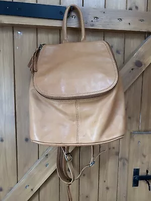 JOBIS Tan Leather Backpack Bag • £5