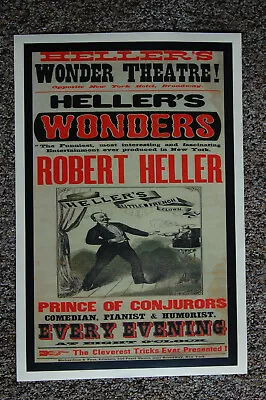 Robert Heller Magician Poster #1 1877 Heller's Wonders Prince Of Conjurors • $7