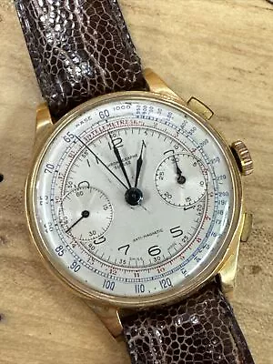 Vintage Chronographe Suisse 18k Gold 39mm Manual Mens Watch A156 • $81