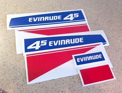Evinrude Vintage 4.5 HP Outboard Motor Decal Set FREE SHIP + Free Fish Decal! • $18