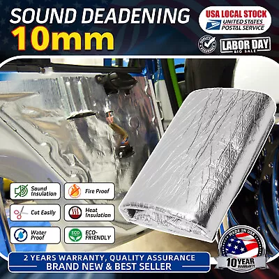 10mm 1.5㎡ Automotive Self-adhesive Fireproof Sound Deadener Heat Insulation Mat • $28.78