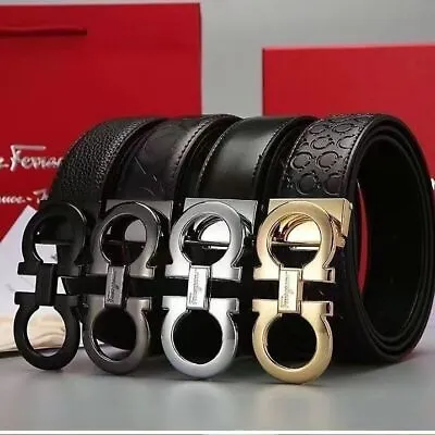 Men's Luxurious Business Leather Belt High-end Cowhide Letter Belt • $29.95