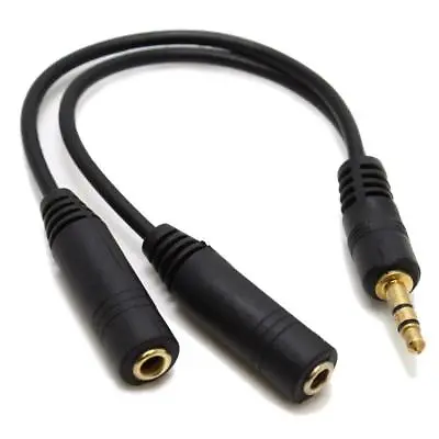 £2.99 • Buy 3.5mm Y Splitter 1 Jack Male To 2 Female Headphone Mic Audio Adapter Cable