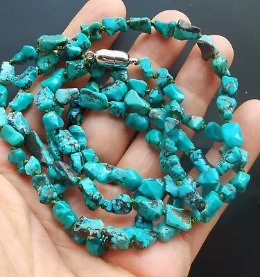Natural Hubei Bone Old Turquoise Stone Beaded NecklaceCharm MenWomen Jewelry • $14.40