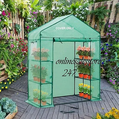 Walk In Greenhouse Reinforced Green House Cold Frame Replacement Cover Only Uk • £21.95