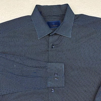 David Donahue Dress Shirt 16.5 34/35 Polka Dot Long Sleeve Mens Button Up • $22.86