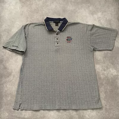 Vintage 90s Antigua Florida Gators Polo Shirt Size L University Golf Pattern USA • $21.50