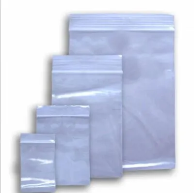 Grip Seal Bags Clear Poly Plastic Resealable Zip Lock Baggies Small Large Medium • £0.99