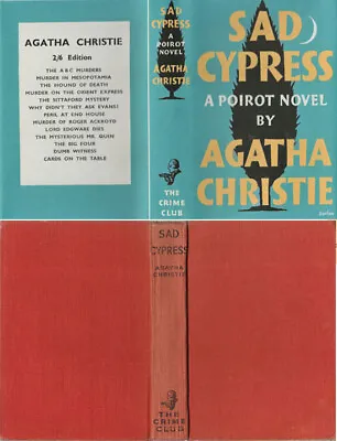 Agatha Christie  SAD CYPRESS  5th W/fdj 1949 Collins A Hercule Poirot Mystery • £70