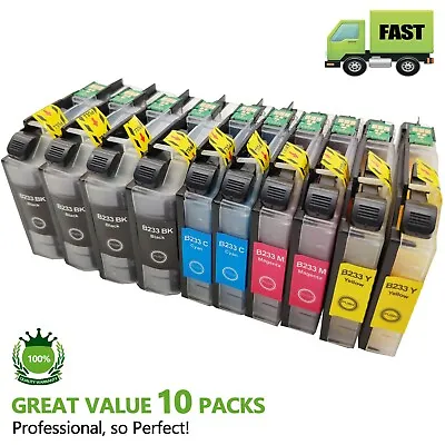 10 Ink Cartridges For Brother LC233 DCP-J4120DW MFC-J4620DW MFC-J5720DW • $32.89