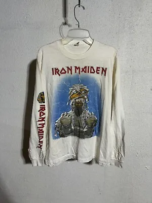 Vintage 1985 Iron Maiden World Slavery Tour Long Sleeve T Shirt L Judas Priest • $249.99