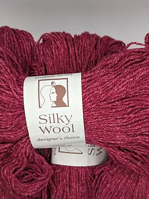 10 SKEIN LOT ELSEBETH LAVOLD SILKY WOOL Magenta 45% Wool/35% Silk/20% Nylon • $90