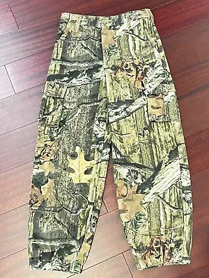BOYS Mossy Oak Camo Breakup Infinity Pants Cargo Pants Elastic Legs Size 10/12 L • $10.56