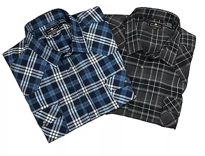 2 Falcon Bay Western Shirt 5XLT Pearl Snap Long Sleeve Plaid Cowboy Lot Of 2 • $29.90