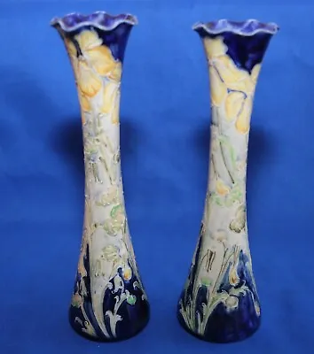 £1099 • Buy William Moorcroft /Macintyre Early Pair Of Iris Pattern Vases Circa 1900s Signed