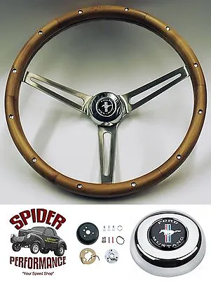 1970-1973 Mustang Steering Wheel PONY 15  MUSCLE CAR WALNUT  • $279.95