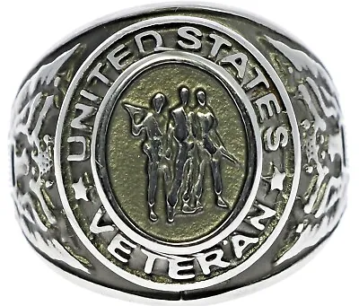  Vietnam Veteran Three Soldiers Silhouette Men's Ring Size 13 T68 • $19.36