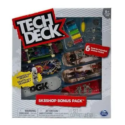 Tech Deck Sk8shop Bonus Pack 6 Boards Included (Styles Vary) SM6028667 • $29.95