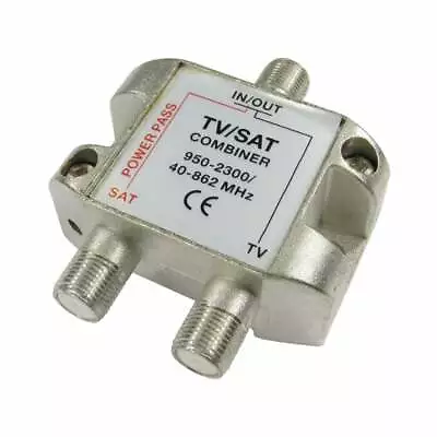 2 Way Satellite Diplexer F Type TV Aerial Combiner Splitter VHF UHF • £4.29