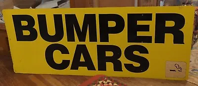 LARGE 5 Foot Vintage Original  BUMPER CARS  Fair Theme Park METAL Aluminum SIGN • $570