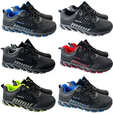 Mens Memory Foam Shock Absorbing Walking Running Sports Gym Shoes Trainers Sz • £12.95