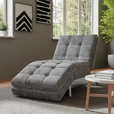 Pull Out Convertible Futon Sleeper Recliner Chair Sofa Bed Longue Chaise Velvet • £269.95