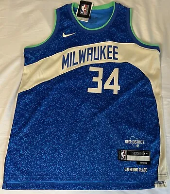 NEW Nike Boys Large NBA Swingman Giannis Antetokounmpo Milwaukee Bucks Jersey • $55