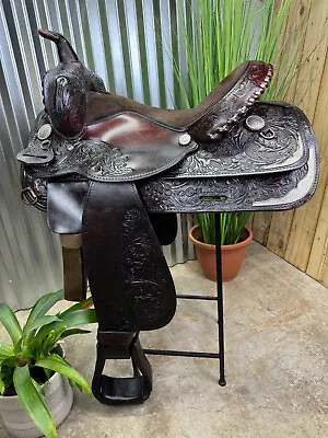 15   Circle Y Western Show Horse Saddle W Silver ~ Dark Oil • $675