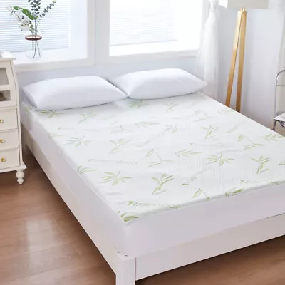 Bamboo Mattress Protector Hypoallergenic & Breathable Waterproof Mattress Cover • $20.99
