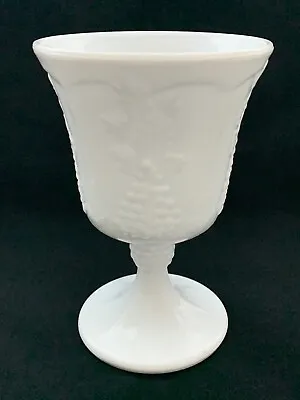 Harvest By Colony Milk Glass Water Goblet Grapes & Leaves • $5.98