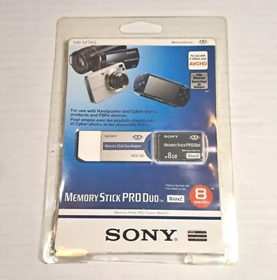 Sony 8GB Mark 2 Memory Stick PRO Duo And Adapter MS-MT8G Magic Gate PSP • $49.99