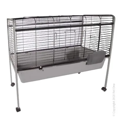 Pet One 105cm Raised On Stand Wheels Small Animal Hutch Cage  Rabbit Guinea Pig • £59.99