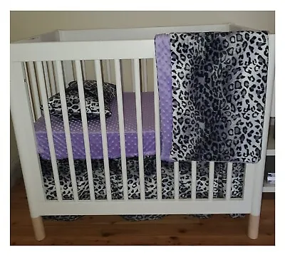 Snow Leopard Animal Print Print Baby Bedding Safari Style Leopard Crib Set • $82