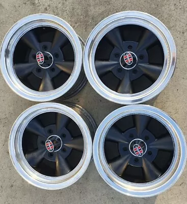 Aunger Hustler 14x7 Wheels Polished Painted NEW Nuts Caps Fit Holden HQ WB 5/120 • $1250