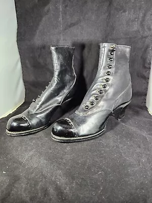 Original Antique Victorian Shoes Edwardian Button Up Ankle Boots  • $129.95