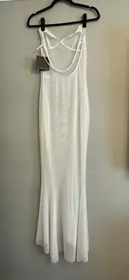 Norma Kamali White Mesh Cover Up Fish Tail Dress Size M 38 New With Tags • £110