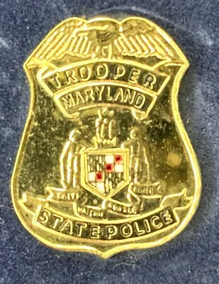 Maryland State Police Tie Pin Badge 25mm (M11) • $12.45