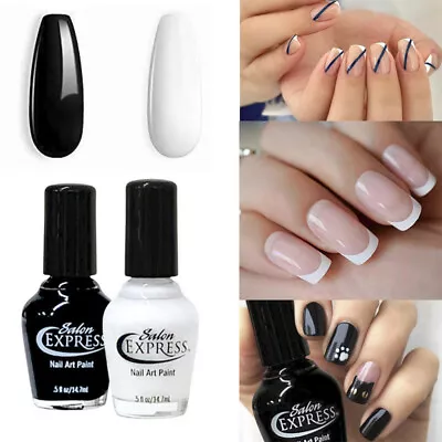 Salon Express Nail Polish Nail Art Paint - Black White Colors SELECT • $4.19
