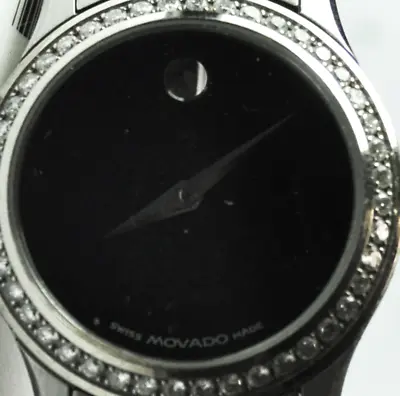 Women's Movado Factory Diamond Bezel 92 G4 825 24mm Stainless Museum Wristwatch • $399.99