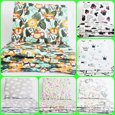 3 Pc BEDDING SET For 70x140 COT BED PILLOWCASE DUVET COVER FITTED SHEET NURSERY • £18.99