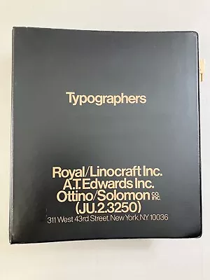 Royal Linocraft Edwards Type Specimen Binder Vintage Circa 1960s • $820