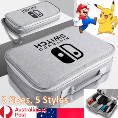 Ninetendo Switch Case Console Accessories Portable Bag Mario & Pokeman Styles AU • $34.96