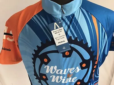 2017 Waves To Wine Cycling Bike Jersey Shirt Primal Wear Sz L Pit-Pit 22 • $15